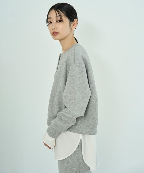 UNFILO(アンフィーロ)の「シャツコンビ レイヤードT(Tシャツ/カットソー・レディース・スカイブルー系1/ホワイト系/ホワイト系3・LARGE/MEDIUM/SMALL)」の4枚目の写真