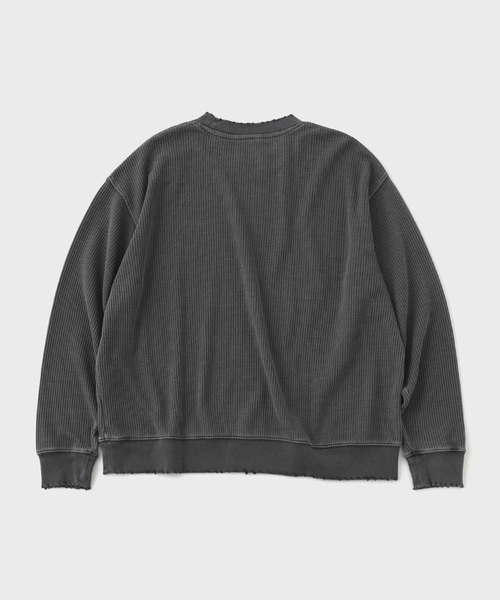 SCREEN STARS(スクリーンスターズ)の「SCREEN STARS 別注 グラインダーワッフル L/S / Screen Stars EX Grinded Waffle L/S(Tシャツ/カットソー・メンズ・アイボリー/ブラック/グレー・LARGE/MEDIUM)」の15枚目の写真