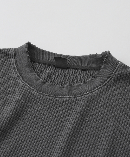 SCREEN STARS(スクリーンスターズ)の「SCREEN STARS 別注 グラインダーワッフル L/S / Screen Stars EX Grinded Waffle L/S(Tシャツ/カットソー・メンズ・アイボリー/ブラック/グレー・LARGE/MEDIUM)」の14枚目の写真