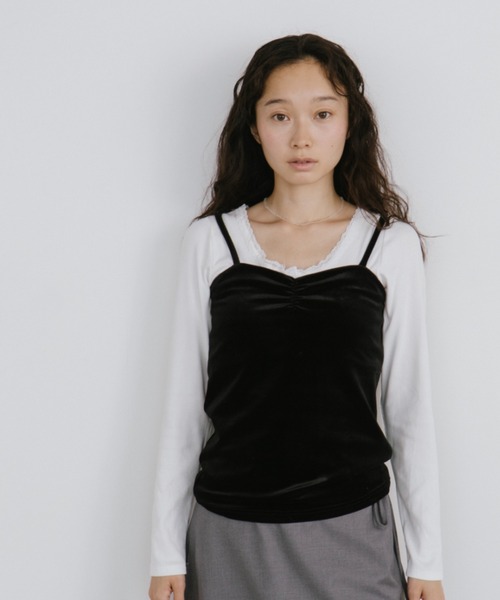 duei（デュイ）の「レースヘンリーネックロングスリーブトップス（Tシャツ/カットソー・レディース・ホワイト/ブラック・FREE）」の10枚目の写真