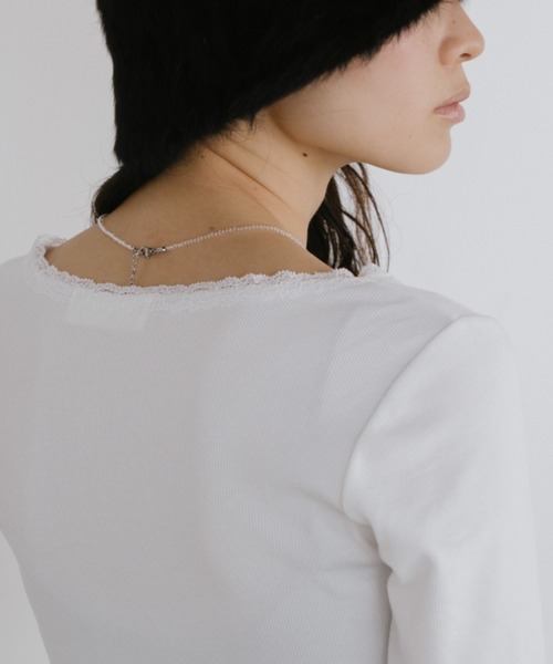 duei（デュイ）の「レースヘンリーネックロングスリーブトップス（Tシャツ/カットソー・レディース・ホワイト/ブラック・FREE）」の20枚目の写真