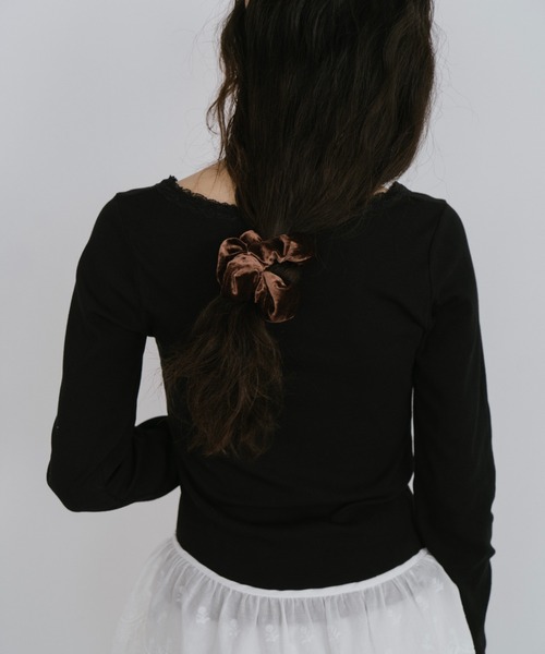 duei（デュイ）の「レースヘンリーネックロングスリーブトップス（Tシャツ/カットソー・レディース・ホワイト/ブラック・FREE）」の16枚目の写真