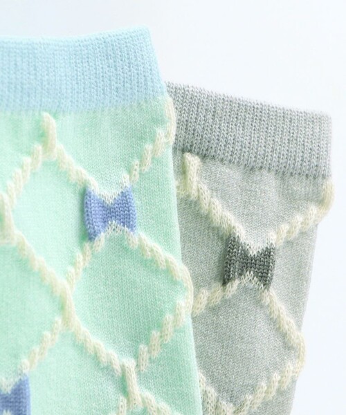 BRANSHES（ブランシェス）の「キルトリボンソックス（ソックス/靴下・キッズ・サックスブルー/グレー・19-21cm/13-15cm/16-18cm）」の4枚目の写真
