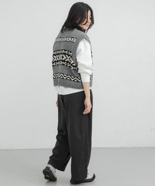 EKAL(エカル)の「タックカーブラインパンツ(その他パンツ・レディース・ブラック/グレー/キャメル・ONE)」の11枚目の写真