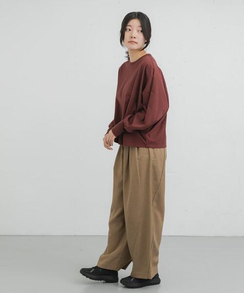 EKAL(エカル)の「タックカーブラインパンツ(その他パンツ・レディース・ブラック/グレー/キャメル・ONE)」の7枚目の写真