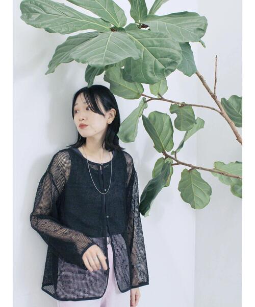 Samansa Mos2 blue（サマンサモスモスブルー）の「前後2wayメッシュレースカーディガン（カーディガン/ボレロ・レディース・ブラック/キナリ/ブラウン・F）」の13枚目の写真