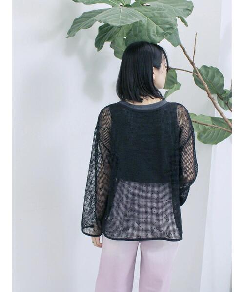 Samansa Mos2 blue（サマンサモスモスブルー）の「前後2wayメッシュレースカーディガン（カーディガン/ボレロ・レディース・ブラック/キナリ/ブラウン・F）」の17枚目の写真