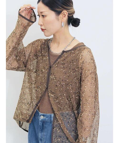 Samansa Mos2 blue（サマンサモスモスブルー）の「前後2wayメッシュレースカーディガン（カーディガン/ボレロ・レディース・ブラック/キナリ/ブラウン・F）」の19枚目の写真