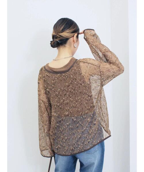 Samansa Mos2 blue（サマンサモスモスブルー）の「前後2wayメッシュレースカーディガン（カーディガン/ボレロ・レディース・ブラック/キナリ/ブラウン・F）」の21枚目の写真