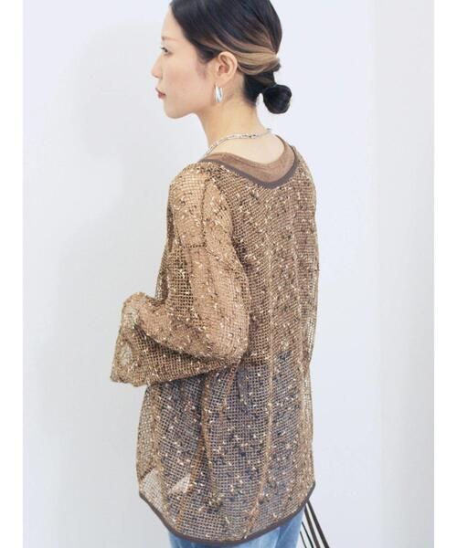Samansa Mos2 blue（サマンサモスモスブルー）の「前後2wayメッシュレースカーディガン（カーディガン/ボレロ・レディース・ブラック/キナリ/ブラウン・F）」の22枚目の写真