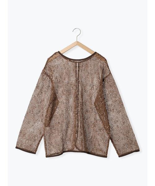 Samansa Mos2 blue（サマンサモスモスブルー）の「前後2wayメッシュレースカーディガン（カーディガン/ボレロ・レディース・ブラック/キナリ/ブラウン・F）」の5枚目の写真