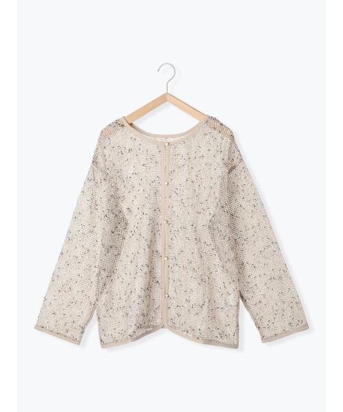 Samansa Mos2 blue（サマンサモスモスブルー）の「前後2wayメッシュレースカーディガン（カーディガン/ボレロ・レディース・ブラック/キナリ/ブラウン・F）」の7枚目の写真