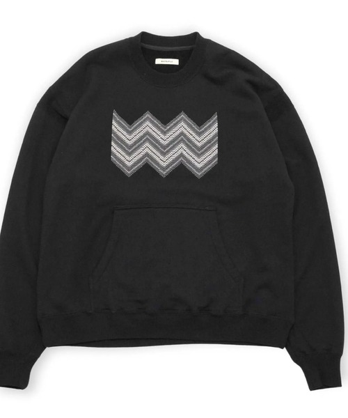 MATSUFUJI(マツフジ)の「【MATSUFUJI】 Beads Embroidery Sweat Shirt(スウェット・メンズ・オフホワイト/オリーブ/ブラック・3)」の1枚目の写真