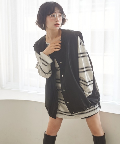 LAULEN(ローレン)の「boxy oversize leather like vest /ボクシーオーバーサイズフェイクレザーベスト(ベスト・レディース・ブラック・FREE)」の1枚目の写真