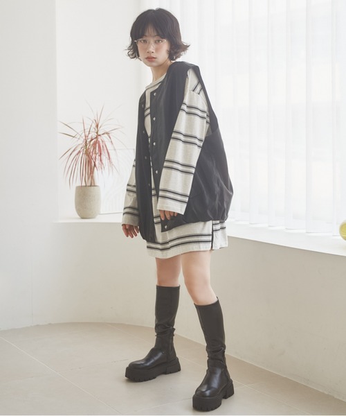 LAULEN(ローレン)の「boxy oversize leather like vest /ボクシーオーバーサイズフェイクレザーベスト(ベスト・レディース・ブラック・FREE)」の6枚目の写真