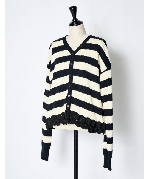 RUMCHE（ラムシェ）の「Bond Yarn Cardigan / ボンドヤーンカーディガン（カーディガン/ボレロ・レディース・ホワイト×ブラック/ブラック・FREE）」の5枚目の写真