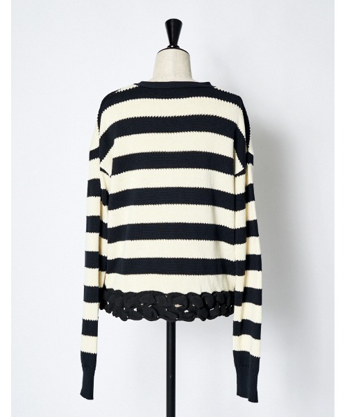 RUMCHE（ラムシェ）の「Bond Yarn Cardigan / ボンドヤーンカーディガン（カーディガン/ボレロ・レディース・ホワイト×ブラック/ブラック・FREE）」の6枚目の写真