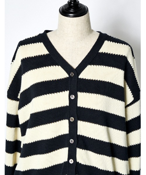 RUMCHE（ラムシェ）の「Bond Yarn Cardigan / ボンドヤーンカーディガン（カーディガン/ボレロ・レディース・ホワイト×ブラック/ブラック・FREE）」の7枚目の写真