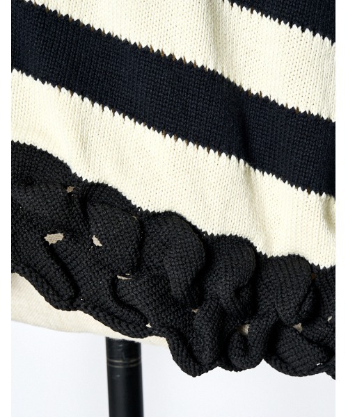 RUMCHE（ラムシェ）の「Bond Yarn Cardigan / ボンドヤーンカーディガン（カーディガン/ボレロ・レディース・ホワイト×ブラック/ブラック・FREE）」の11枚目の写真