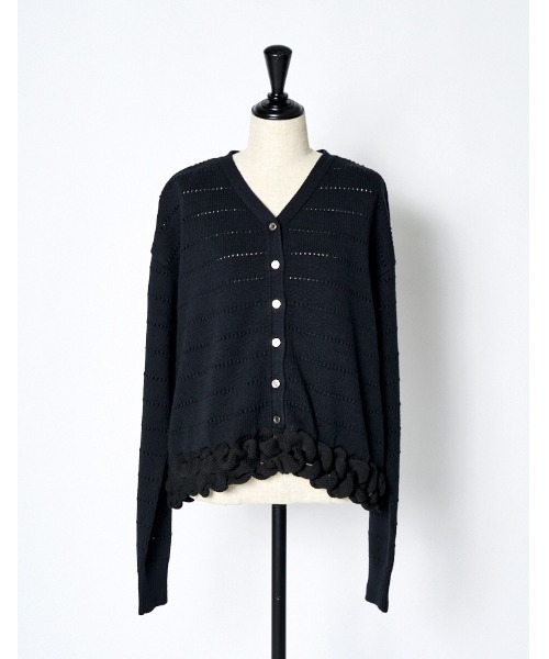 RUMCHE（ラムシェ）の「Bond Yarn Cardigan / ボンドヤーンカーディガン（カーディガン/ボレロ・レディース・ホワイト×ブラック/ブラック・FREE）」の13枚目の写真