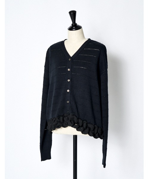 RUMCHE（ラムシェ）の「Bond Yarn Cardigan / ボンドヤーンカーディガン（カーディガン/ボレロ・レディース・ホワイト×ブラック/ブラック・FREE）」の14枚目の写真