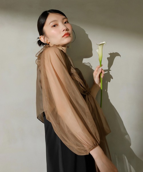 Kana（カナ）の「リボン チュール トップス Aライン ワンピース ドレス 2点セット パーティー 結婚式 お呼ばれ オケージョンドレス（ドレス・レディース・ライトグレー/ブラック系その他2/チャコールグレー・M）」の20枚目の写真