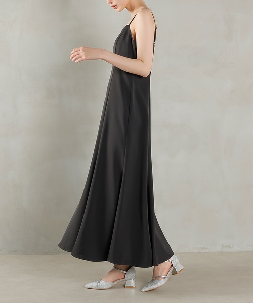 Kana（カナ）の「リボン チュール トップス Aライン ワンピース ドレス 2点セット パーティー 結婚式 お呼ばれ オケージョンドレス（ドレス・レディース・ライトグレー/ブラック系その他2/チャコールグレー・M）」の9枚目の写真