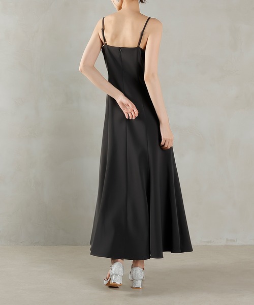 Kana（カナ）の「リボン チュール トップス Aライン ワンピース ドレス 2点セット パーティー 結婚式 お呼ばれ オケージョンドレス（ドレス・レディース・ライトグレー/ブラック系その他2/チャコールグレー・M）」の10枚目の写真