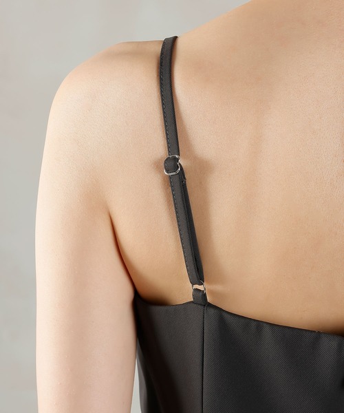 Kana（カナ）の「リボン チュール トップス Aライン ワンピース ドレス 2点セット パーティー 結婚式 お呼ばれ オケージョンドレス（ドレス・レディース・ライトグレー/ブラック系その他2/チャコールグレー・M）」の12枚目の写真