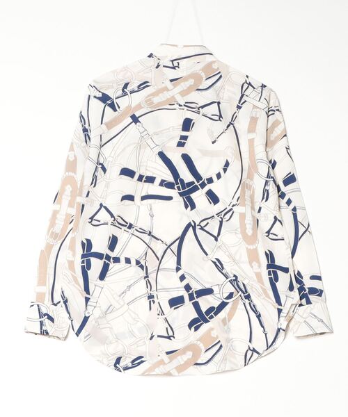 セール】リラックス フィット ベルティングプリント クレープ シャツ