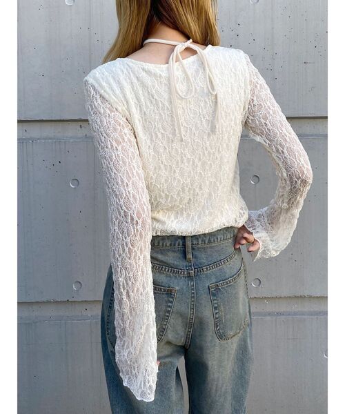 MURUA（ムルーア）の「カシュクールレーストップス（Tシャツ/カットソー・レディース・ブラウン/アイボリー/ブラック・FREE）」の16枚目の写真