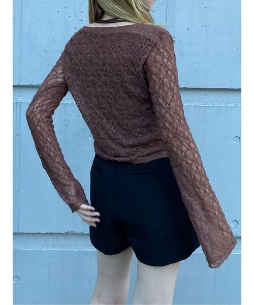 MURUA（ムルーア）の「カシュクールレーストップス（Tシャツ/カットソー・レディース・ブラウン/アイボリー/ブラック・FREE）」の20枚目の写真