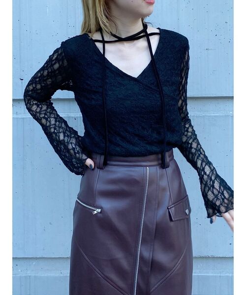 MURUA（ムルーア）の「カシュクールレーストップス（Tシャツ/カットソー・レディース・ブラウン/アイボリー/ブラック・FREE）」の22枚目の写真