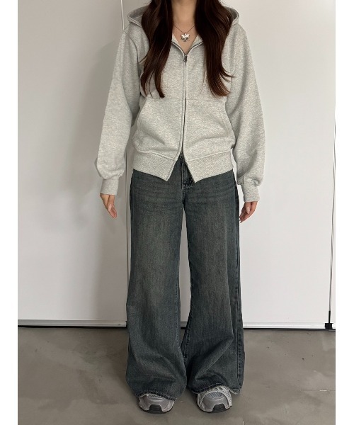 Regen Glanz（レーゲングランツ）の「heavyweight cropped zip hoodie/ヘビーウェイトクロップドジップフーディ（パーカー・メンズ・ブラック/グレー・LARGE/SMALL/MEDIUM）」の15枚目の写真