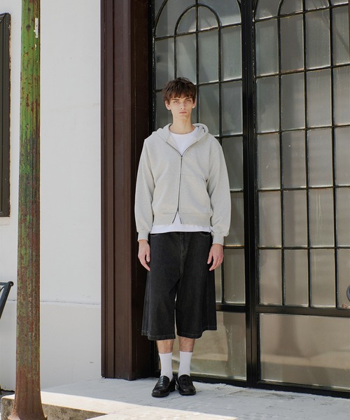 Regen Glanz（レーゲングランツ）の「heavyweight cropped zip hoodie/ヘビーウェイトクロップドジップフーディ（パーカー・メンズ・ブラック/グレー・LARGE/SMALL/MEDIUM）」の9枚目の写真