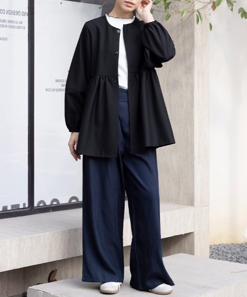 ReRe(リリ)の「7分袖ペプラムシルエットブラウス(シャツ/ブラウス・レディース・グレイッシュベージュ/ブラック/グレー/ネイビー/ベージュ・MEDIUM/LARGE)」の18枚目の写真