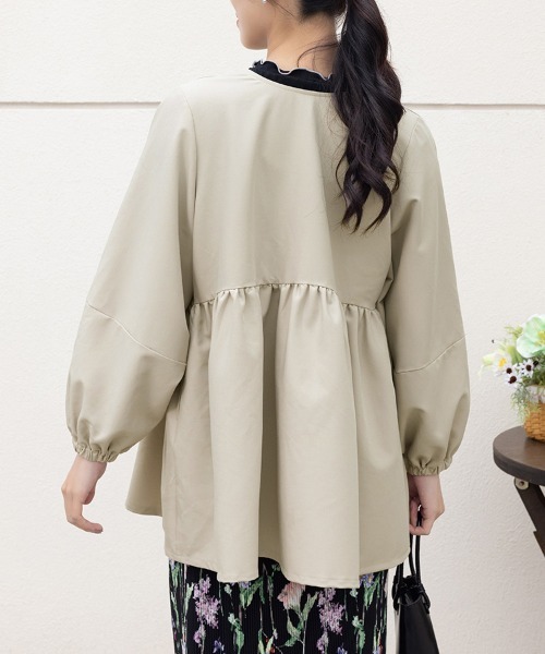 ReRe(リリ)の「7分袖ペプラムシルエットブラウス(シャツ/ブラウス・レディース・グレイッシュベージュ/ブラック/グレー/ネイビー/ベージュ・MEDIUM/LARGE)」の22枚目の写真