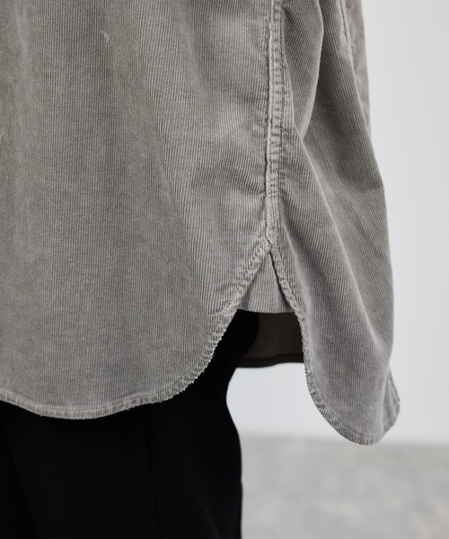 Healthy denim(ヘルシーデニム)の「【Healthy denim(ヘルシーデニム)】一部別注Almondコーデュロイビッグシャツ/イージーケア(シャツ/ブラウス・レディース・グレー/オフホワイト/ダークブラウン・M/S)」の7枚目の写真