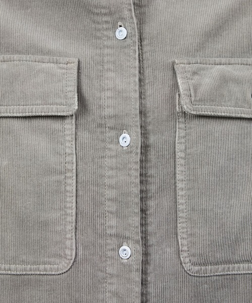 Healthy denim(ヘルシーデニム)の「【Healthy denim(ヘルシーデニム)】一部別注Almondコーデュロイビッグシャツ/イージーケア(シャツ/ブラウス・レディース・グレー/オフホワイト/ダークブラウン・M/S)」の8枚目の写真