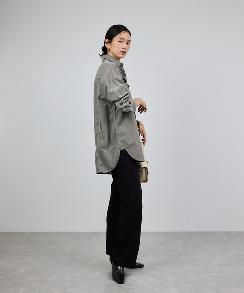 Healthy denim(ヘルシーデニム)の「【Healthy denim(ヘルシーデニム)】一部別注Almondコーデュロイビッグシャツ/イージーケア(シャツ/ブラウス・レディース・グレー/オフホワイト/ダークブラウン・M/S)」の14枚目の写真