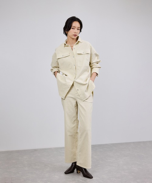 Healthy denim(ヘルシーデニム)の「【Healthy denim(ヘルシーデニム)】一部別注Almondコーデュロイビッグシャツ/イージーケア(シャツ/ブラウス・レディース・グレー/オフホワイト/ダークブラウン・M/S)」の17枚目の写真