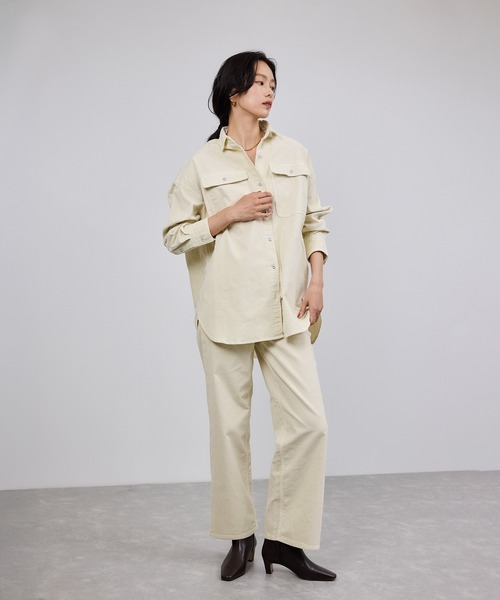 Healthy denim(ヘルシーデニム)の「【Healthy denim(ヘルシーデニム)】一部別注Almondコーデュロイビッグシャツ/イージーケア(シャツ/ブラウス・レディース・グレー/オフホワイト/ダークブラウン・M/S)」の18枚目の写真