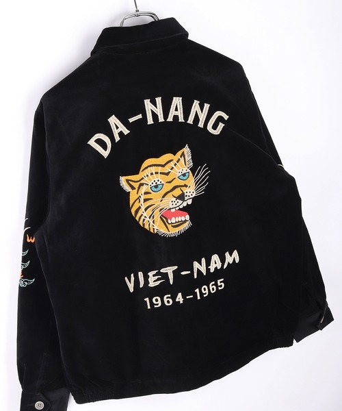 セール】HOUSTON コットン別珍 ベトジャン（虎 / タイガー)（ブルゾン