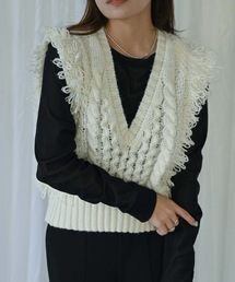 ＆HALF（アンドハーフ）の「フリンジニットベスト（ニット/セーター）」