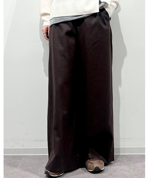 human woman（ヒューマンウーマン）の「◆【5サイズ展開/ウォッシャブル】ライトフラノウォッシャブルセミワイドパンツ（その他パンツ・レディース・ネイビー/ブラウン/グレー・SMALL/MEDIUM/LARGE/X-LARGE/X-SMALL）」の8枚目の写真