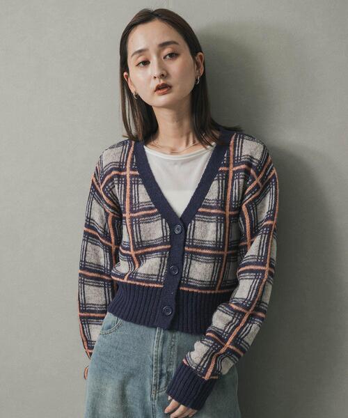 e ヨウジヤマモト Y's カーディガン ボレロ チェック クロップド 希少 セール】モヘアチェッククロップドカーディガン（カーディガン