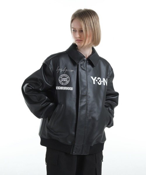 Y-3 NBHD LEATHER BOMBER JACKET（ブルゾン）｜Y-3（ワイスリー）の