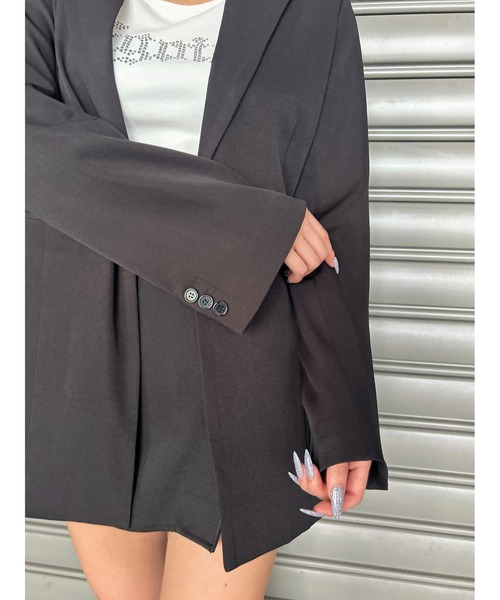 EGOIST(エゴイスト)の「フレアスリーブシングルジャケット(セットアップ・レディース・ブラック/ブラウン・M/S)」の4枚目の写真