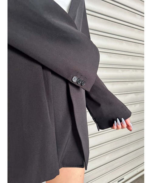 EGOIST(エゴイスト)の「フレアスリーブシングルジャケット(セットアップ・レディース・ブラック/ブラウン・M/S)」の5枚目の写真