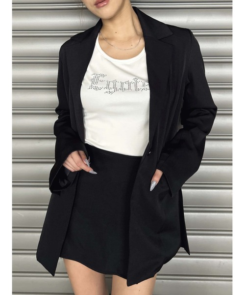 EGOIST(エゴイスト)の「フレアスリーブシングルジャケット(セットアップ・レディース・ブラック/ブラウン・M/S)」の7枚目の写真